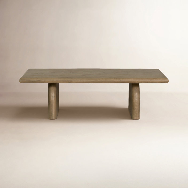 Scandinavian Style Sled Coffee Table with Solid Wood Grain