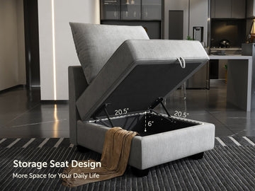 Sectional Module Linen-Like Armless Block Feet Versatile
