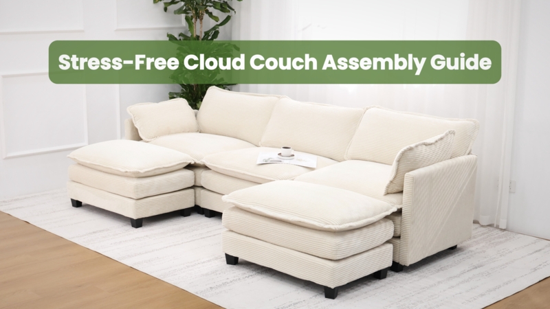 Sectional Sofa: Beige Corduroy Sofa Living Room, Modular Low Profile