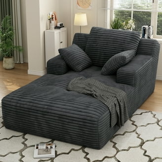 Sectional Sofa Black Armless Modular Silhouette with Ottomans