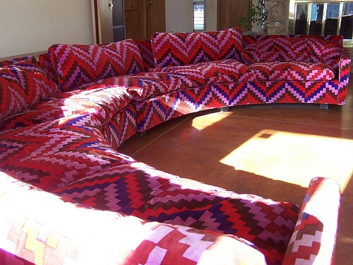 Sectional Sofa Brown Supersized Modular Layout Low Profile Vintage Mid Century