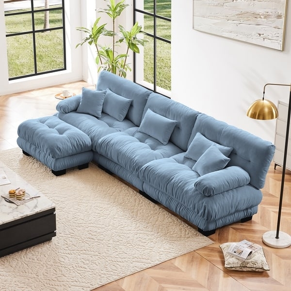 Sectional Sofa Charcoal Grey Deep Seat Square Arms Sophisticated