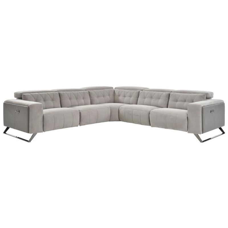 Sectional Sofa Charcoal Grey Power Reclining Adjustable Headrests Modern