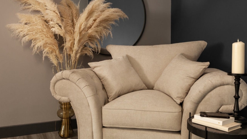 Sectional Sofa, Charcoal Grey U-Shaped Design with Double Chaise Ends