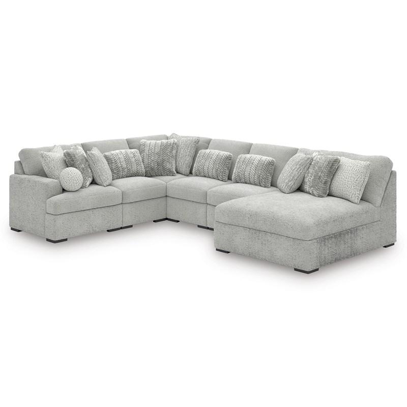 Sectional Sofa: Charcoal Grey U-Shaped, Extra Large Seating, Box Arms