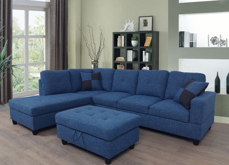 Sectional Sofa Charcoal L-Shaped Low Profile Modern Minimalist