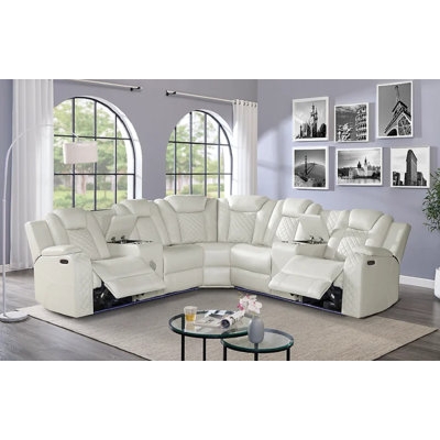Sectional Sofa Charcoal Power Reclining Console Industrial Layout