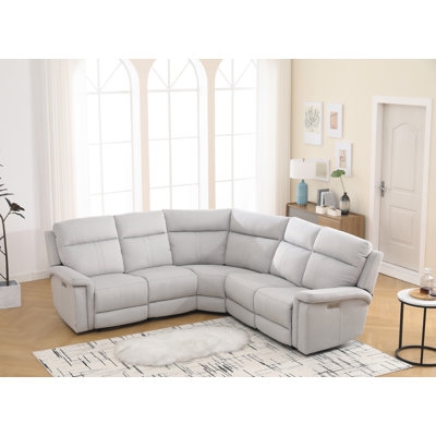 Sectional Sofa Charcoal Power Reclining with Adjustable Headrests