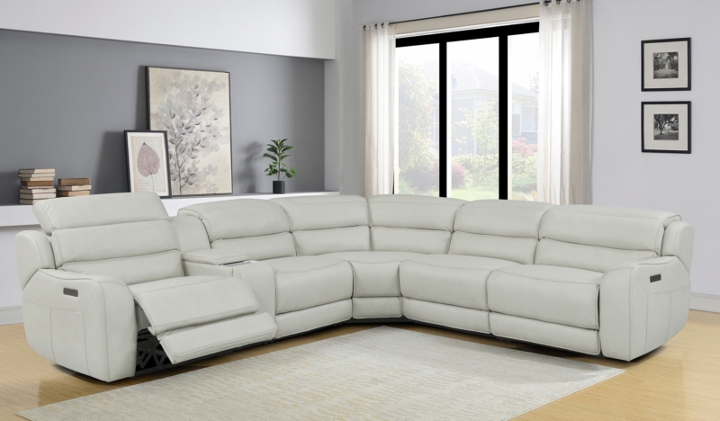 Sectional Sofa Charcoal Power Reclining with Console Storage