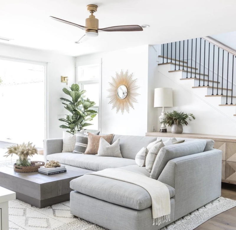 Sectional Sofa Coastal Palette L-Shaped Design Modern Coastal