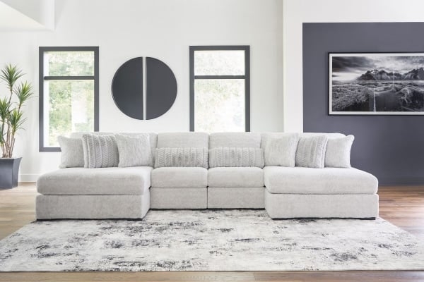 Sectional Sofa Cream 4-Piece Modular Deep Seat Transitional Seating