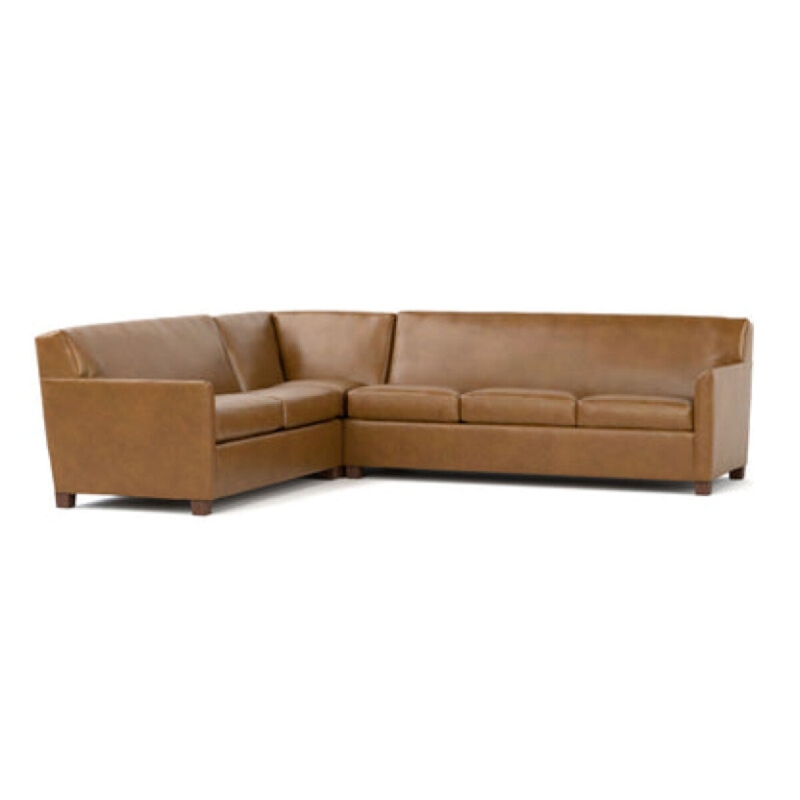 Sectional Sofa Crescent Arms Beige Tight Back Transitional Style