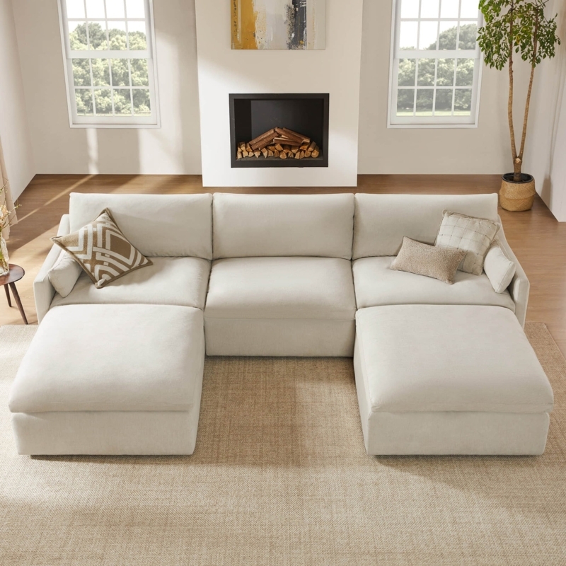 Sectional Sofa Dark Gray Modular Configuration Low Profile Silhouette