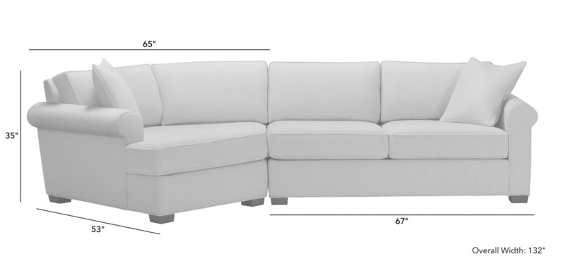 Sectional Sofa Dimension Drawing with Cuddle Chaise