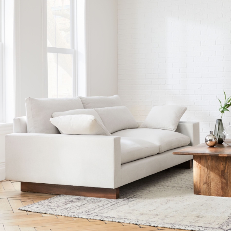 Sectional Sofa Extra Deep Seat White Modular Minimalist Furniture