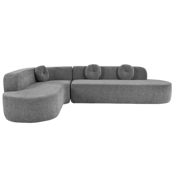 Sectional Sofa, Extra Large Scale with Round Arms
