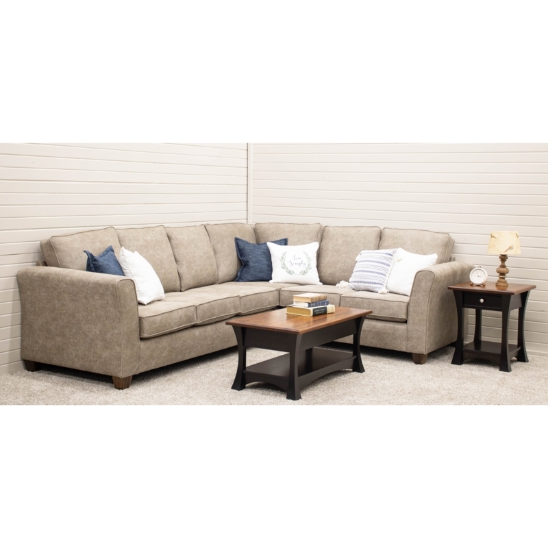 Sectional Sofa Faux Leather Grey Tapered Legs Modern Transitional