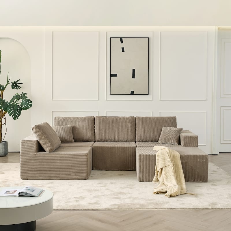 Sectional Sofa Floor Sitting Cloud Silhouette Modular Grey