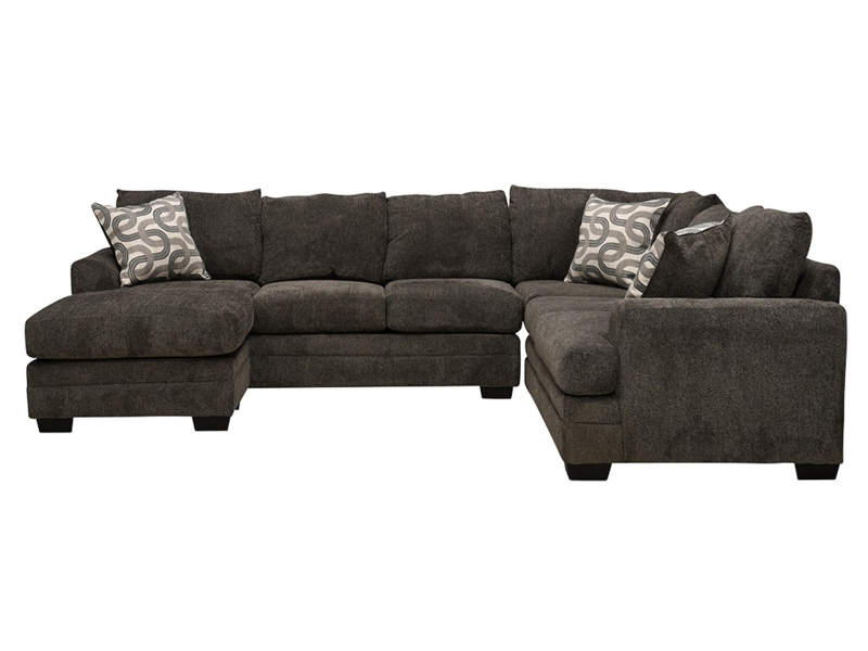 Sectional Sofa Geometric Accent Pillows L-Shaped Contemporary Seating