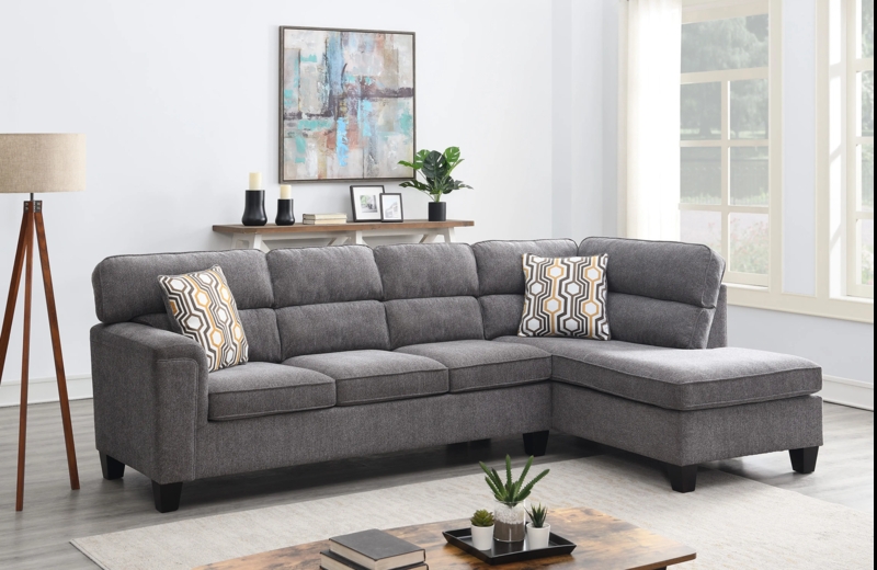 Sectional Sofa Japandi Style Low Profile Boucle Texture Cream