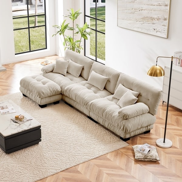 Sectional Sofa L-Shaped Deep Seat Low Profile Minimalist Cozy