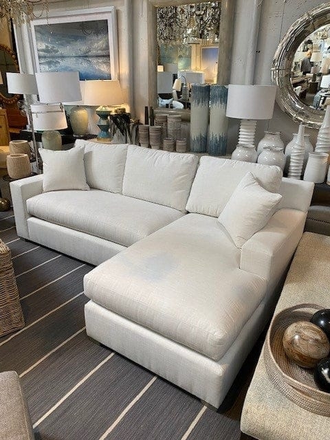 Sectional Sofa Light Grey Performance Fabric Square Arms Modern