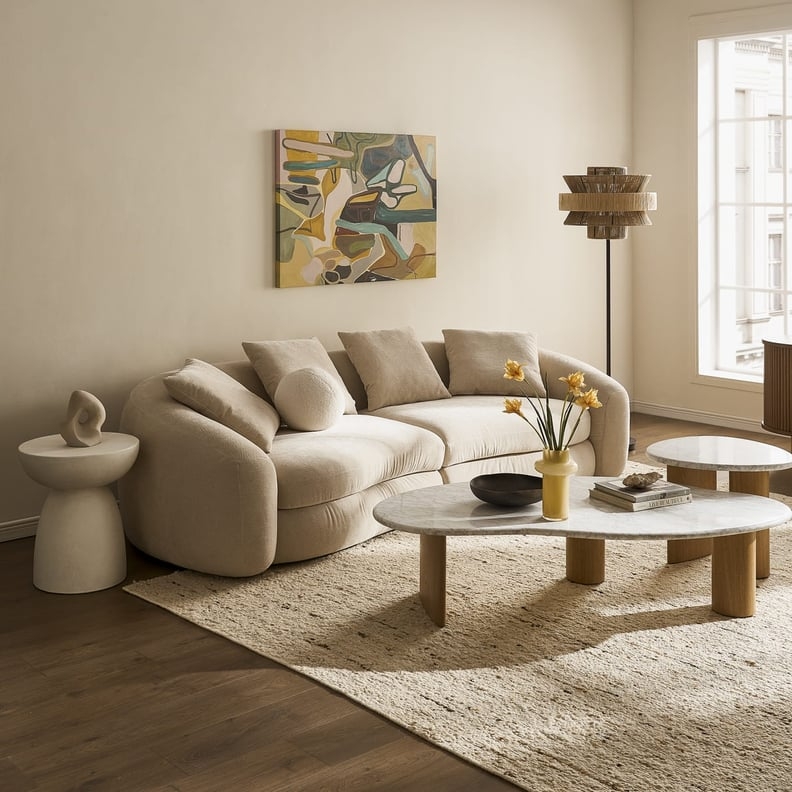Sectional Sofa Modular Deep-Seated Chunky Silhouette Textured Weave