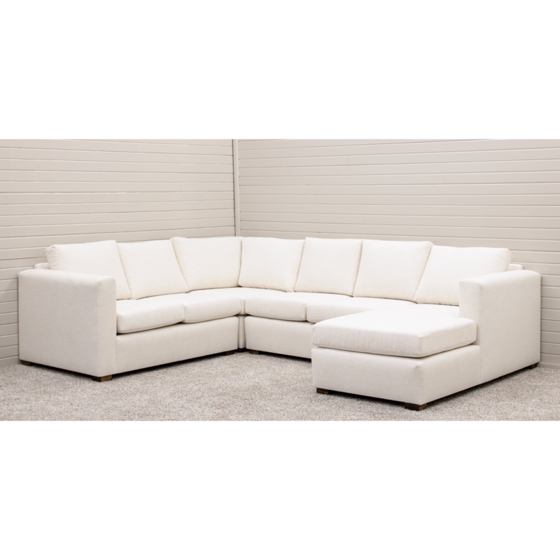 Sectional Sofa Off-White Right Facing Chaise Modern Farmhouse Style