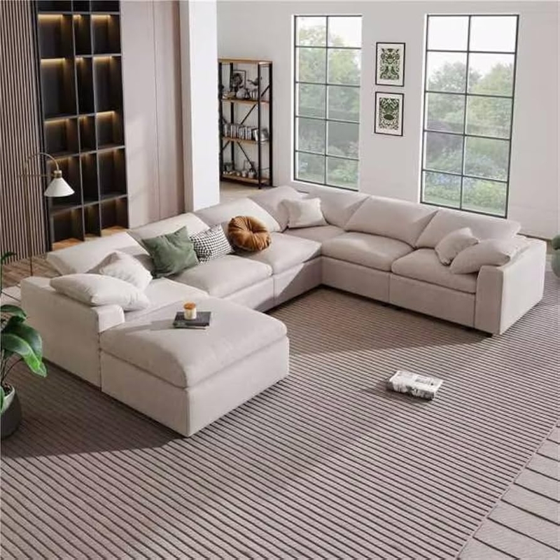 Sectional Sofa Oversized L-Shaped Deep Seating Modular