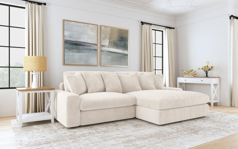 Sectional Sofa Oversized Silhouette Charcoal Gray Track Arms Modern