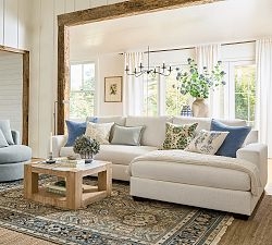 Sectional Sofa Oversized U-Shaped Cream Coastal Modern Airy Layout