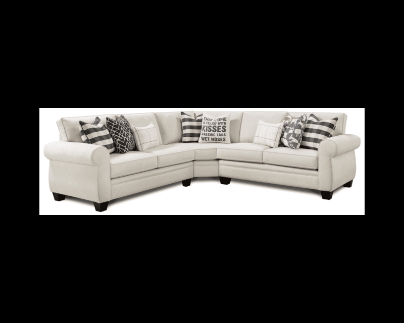 Sectional Sofa Performance Fabric Cream Visible Topstitching Modern