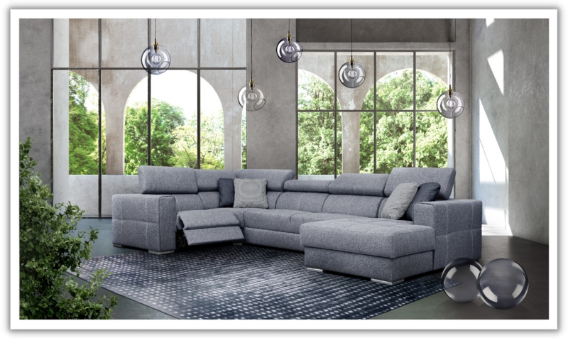 Sectional Sofa Power Recliner Wide Arms Adjustable Headrests