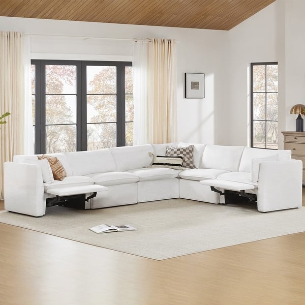 Sectional Sofa Power Reclining Extended Footrest Charcoal L-Shaped