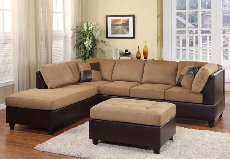 Sectional Sofa Rhino Texture Reversible Chaise Distressed Brown Set