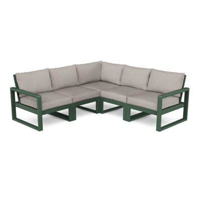 Sectional Sofa Slatted Frame Honey Finish Modern Outdoor Patio layout