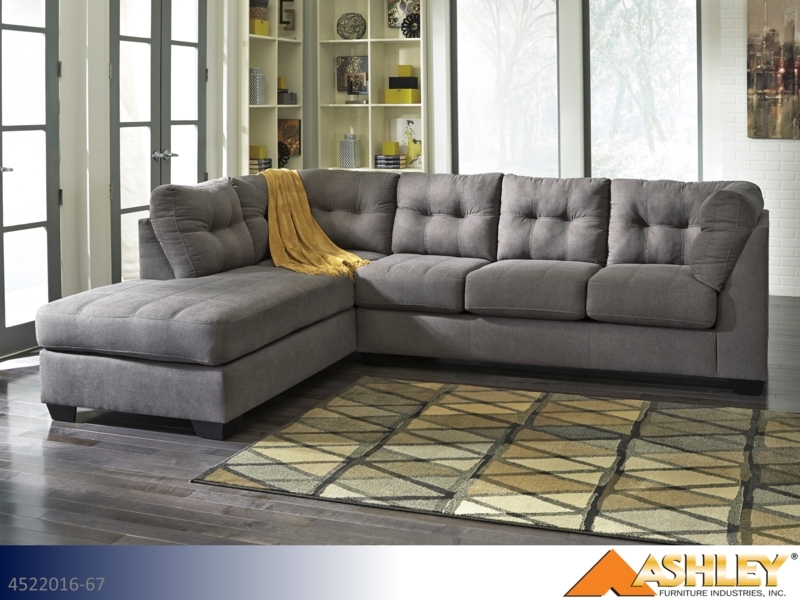 Sectional Sofa Toss Pillows Included Woven Texture L-Shaped Design