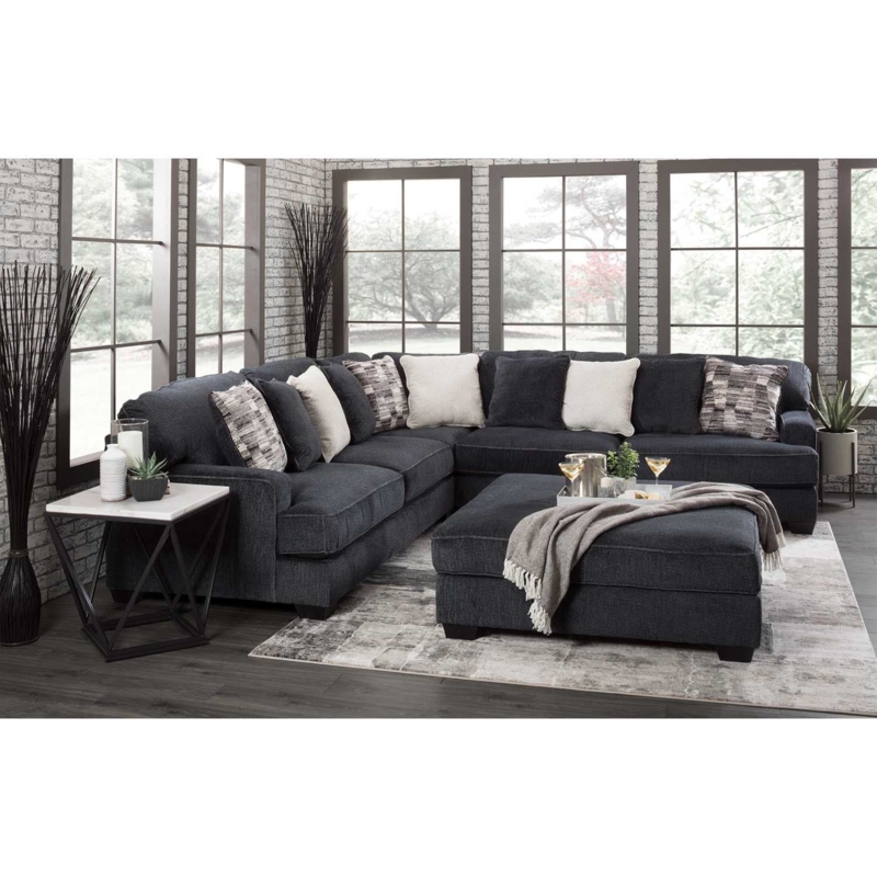 Sectional Sofa Track Arms Deep Seating Minimalist L-Shaped Couch