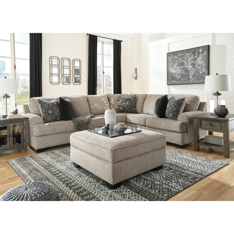 Sectional Sofa Tufted Back Track Arms Transitional Living Room Decor