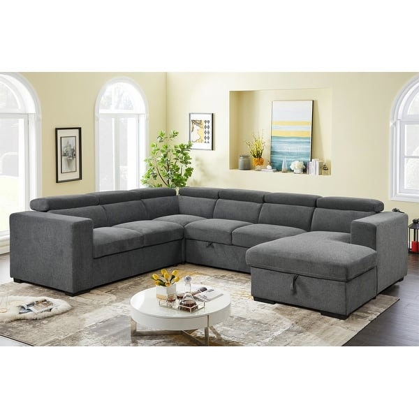 Sectional Sofa U-Shaped Layout Large Dual Chaise Adjustable Headrests