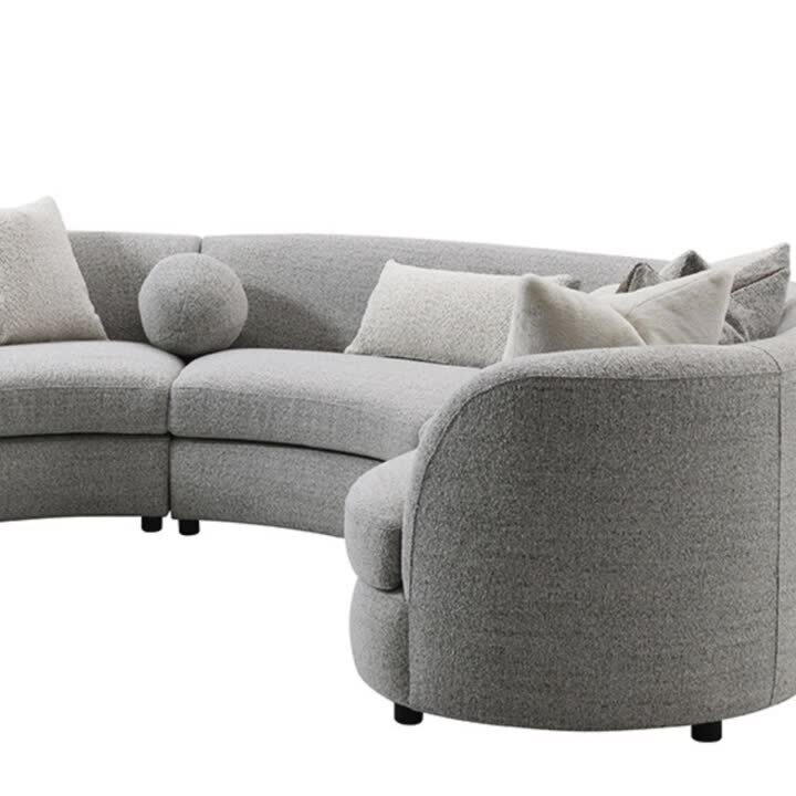 Sectional Sofa with Button Tufting, Charcoal Gray Layout