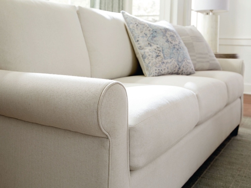 Sectional Sofa with Integrated Chaise and Track Arms in Fabric