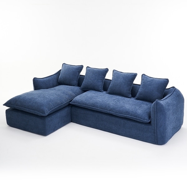 Sectional Sofa with Low Profile Feet, Modern L-Shaped Sofa Layout.
