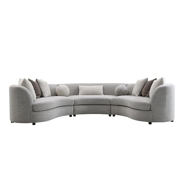 Sectional Sofa with Nailhead Trim, Curved Silhouette