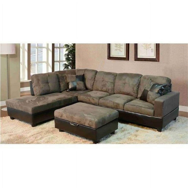 Sectional Sofa with Olive Green Fabric, Olive Green Sectional Sofa Set.