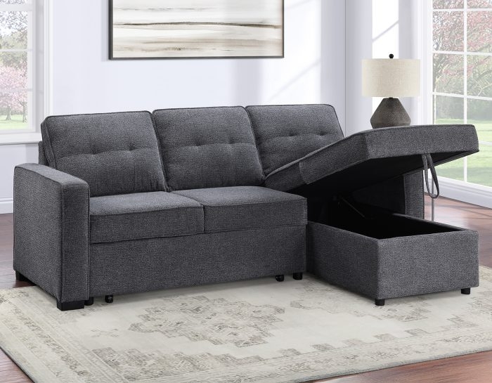 Sectional Sofa with Reversible Chaise and Track Arms
