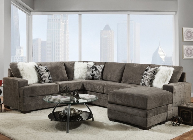 Sectional Sofa Woven Texture Chaise Lounge Cozy L-Shaped Styling