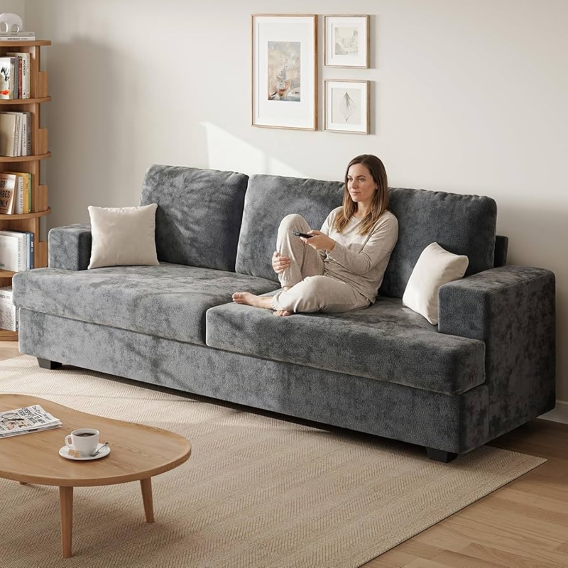 Sectional Sofa Woven Texture with Reversible Chaise L-Shaped