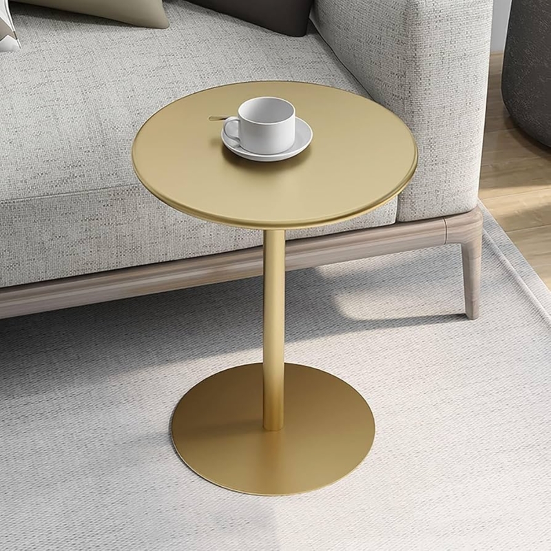 Side Table with Birdcage Base, Gold Metal Finish, Modern Glam Styling