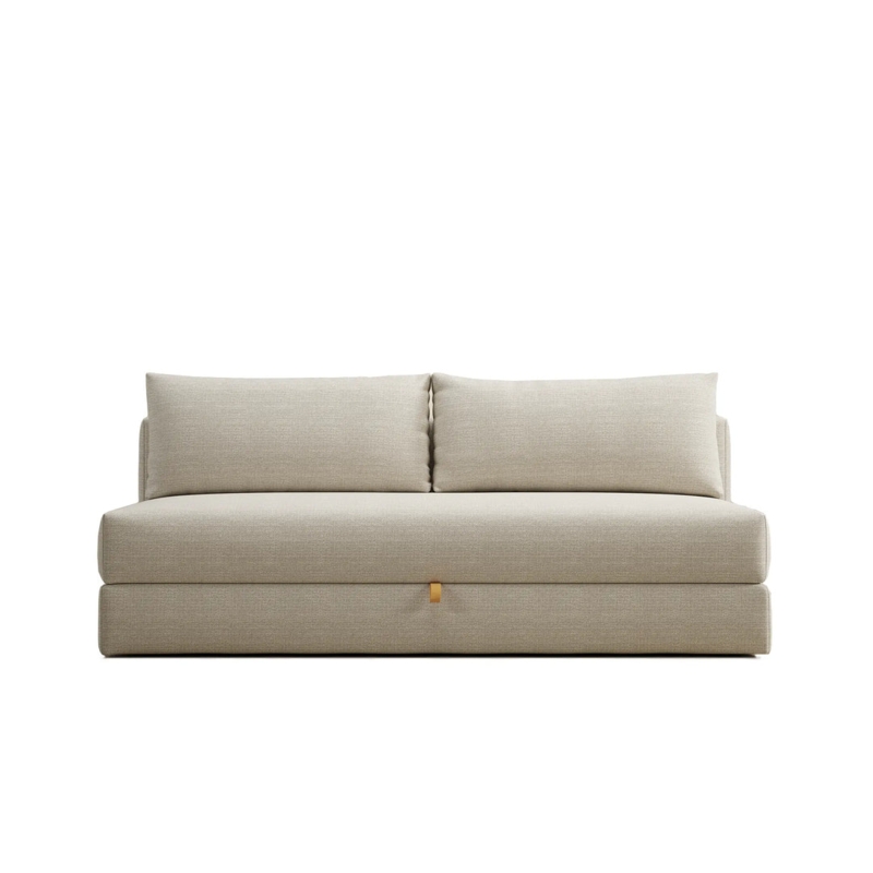 Sleeper Sofa Armless Grey Lift Top Storage Queen Marled Fabric